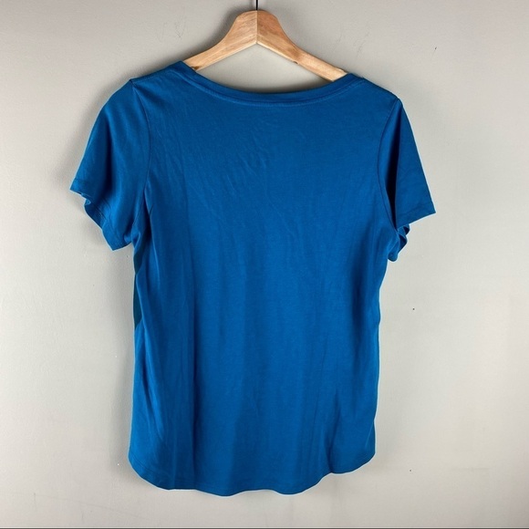 Nike: The Nike Tee Graphic LOGO T-Shirt Lounge Athleisure Workout Top Blue Large - Picture 5 of 5